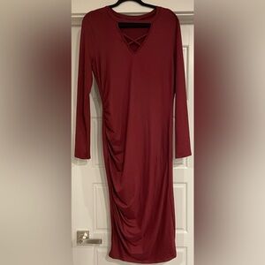 Hippie Chic Sexy Burgundy Dress